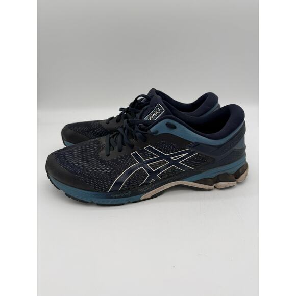 Asics Gel Kayano 26 Running Shoes Midnight Grey Floss 1011A541 Mens Size 13 Wide - Picture 3 of 6